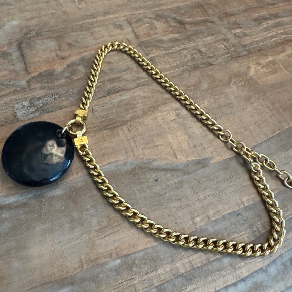 Karl Lagerfeld Runway Gold Curb Chain Black Necklace Chanel Designer France - Picture 4 of 6